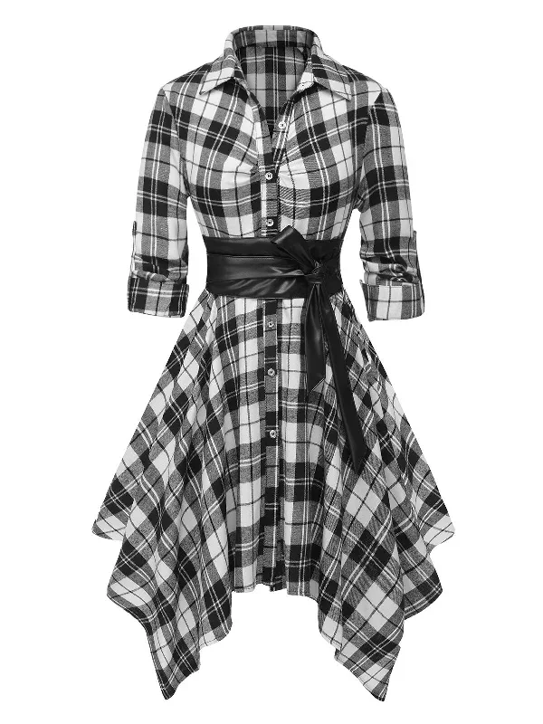 1950s-3-4-sleeve-plaid-belt-long-tops-1