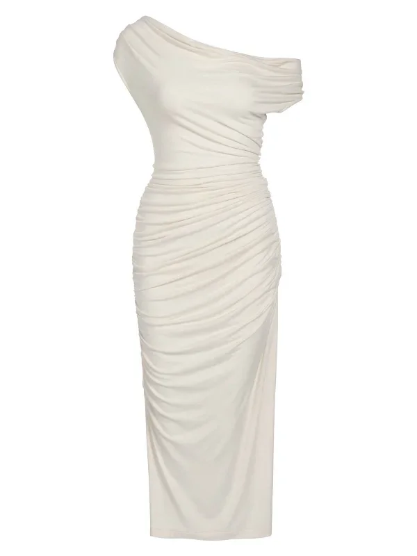 1960s-ivory-cap-sleeve-slim-pleated-dress