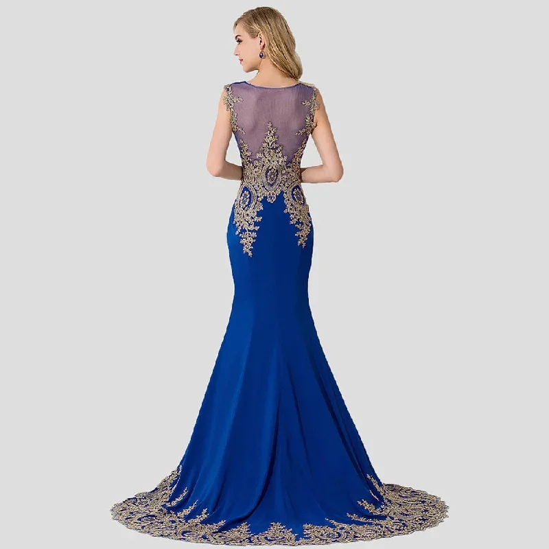 FashionSierra - Plus Size Blue Prom Dresses