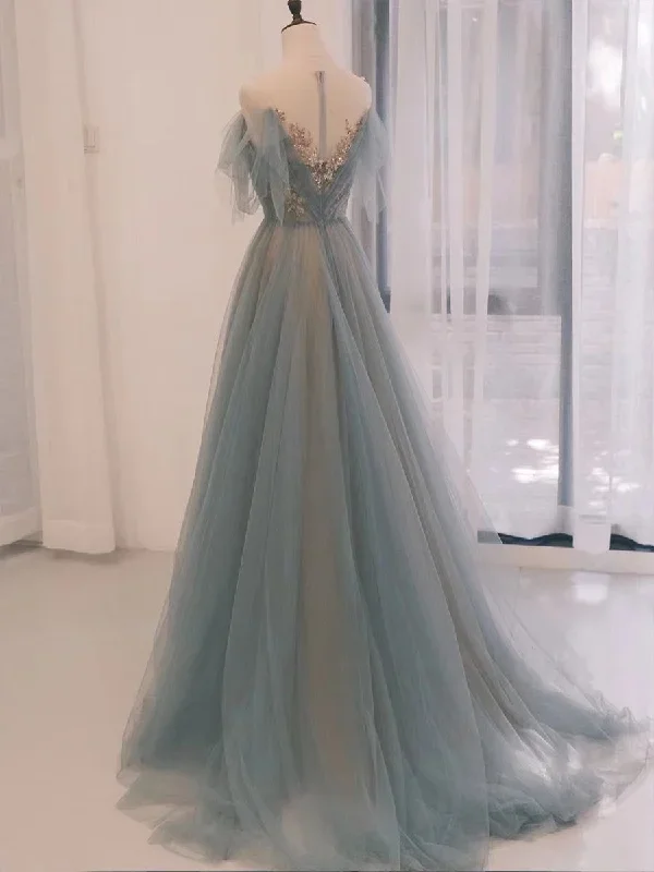 a-line-scoop-neckline-tulle-gray-blue-long-prom-dress-with-sequin