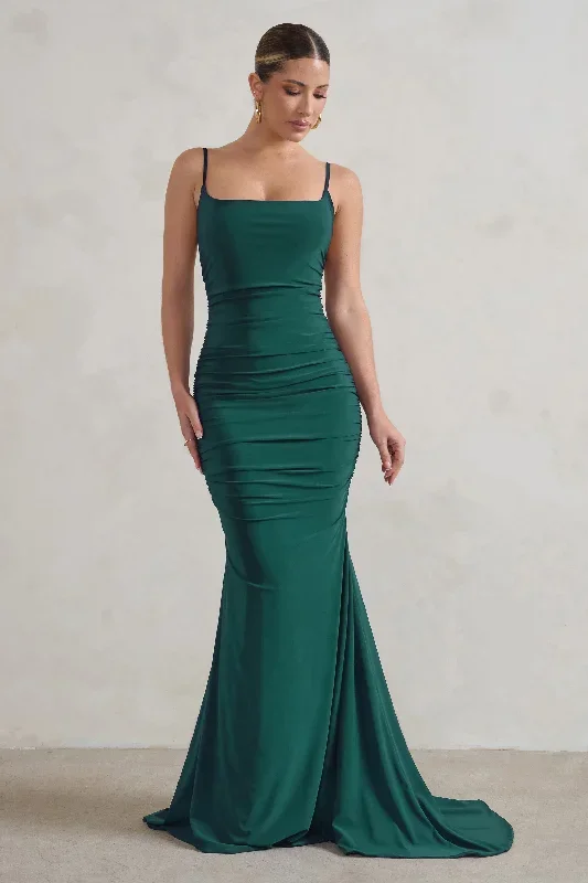 adele-bottle-green-backless-ruched-fishtail-cami-maxi-dress-cl128390047