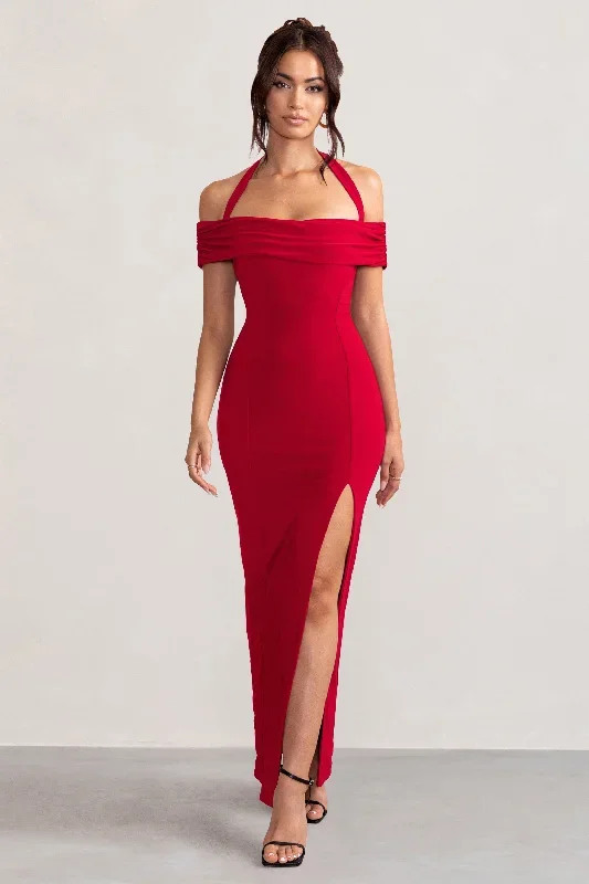 anisa-red-layered-halter-neck-bardot-maxi-dress-with-thigh-split-cl129055004