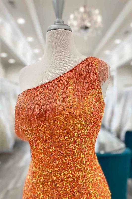 beaded-fringe-orange-tight-short-homecoming-dress