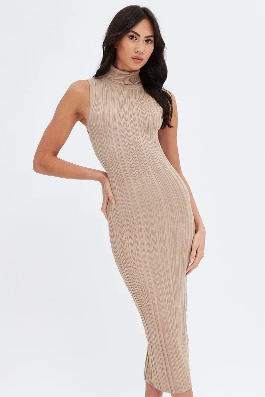 beige-midi-dress-turtle-neck-bodycon-knitted-rib-dd4032-40mb