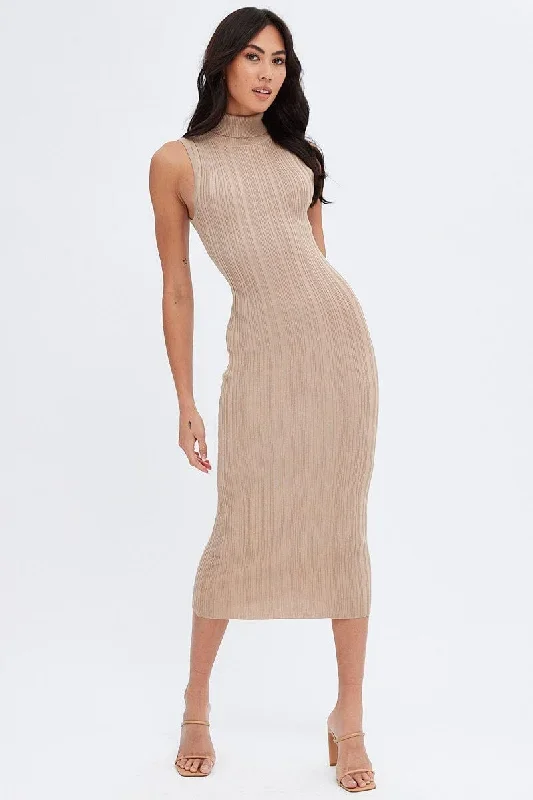 beige-midi-dress-turtle-neck-bodycon-knitted-rib-dd4032-40mb