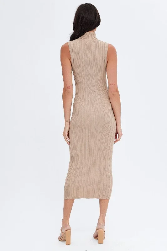 beige-midi-dress-turtle-neck-bodycon-knitted-rib-dd4032-40mb