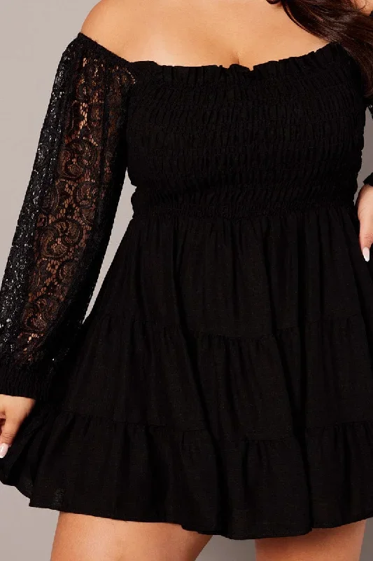 black-lace-sleeve-shirred-mini-dress-ced32402-47ab-1