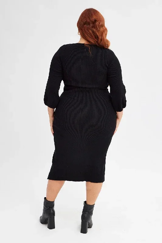 black-midi-dress-long-balloon-sleeve-sexy-split-knit-ced9029a-40ab-1