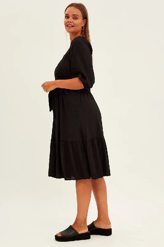 black-midi-dress-puff-sleeve-belt-frill-hem-cdd12008-46ab-1