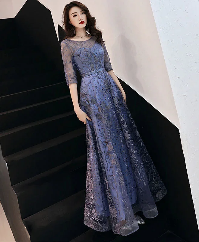 blue-round-neck-tulle-lace-long-prom-dress-lace-evening-dress