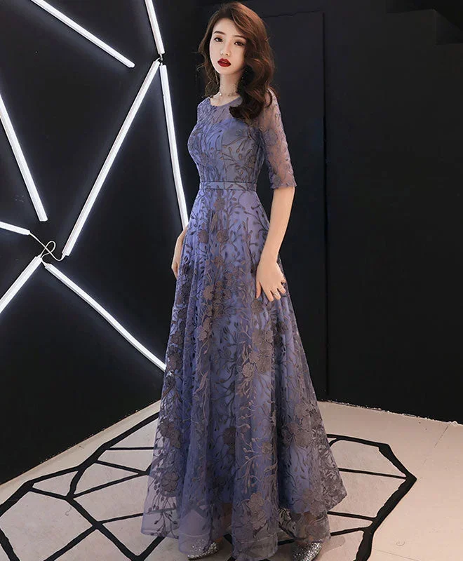 blue-round-neck-tulle-lace-long-prom-dress-lace-evening-dress