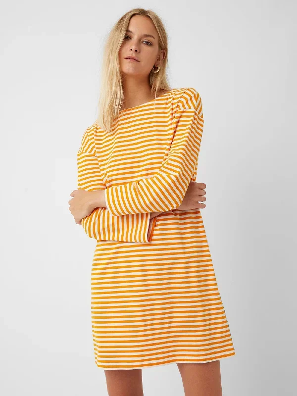 Bobbie Striped Boat-Neck Mini Dress