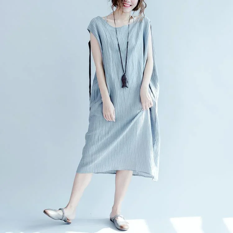 boutique gray long linen dress plus size clothing o neck long cotton dresses women asymmetric linen dress