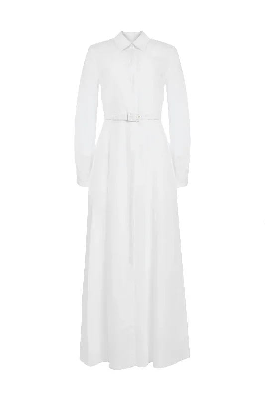 Breton Shirtdress with Slip in Ivory Aloe Linen