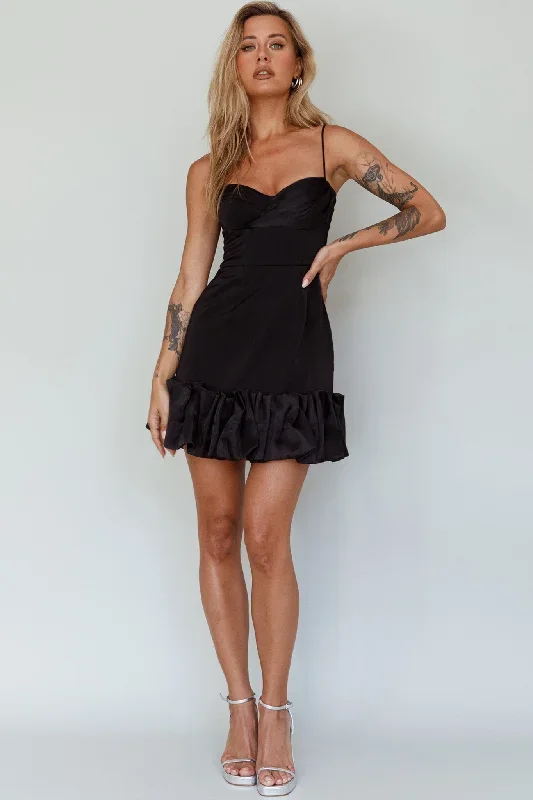 buona-sera-hem-decoration-mini-dress-black