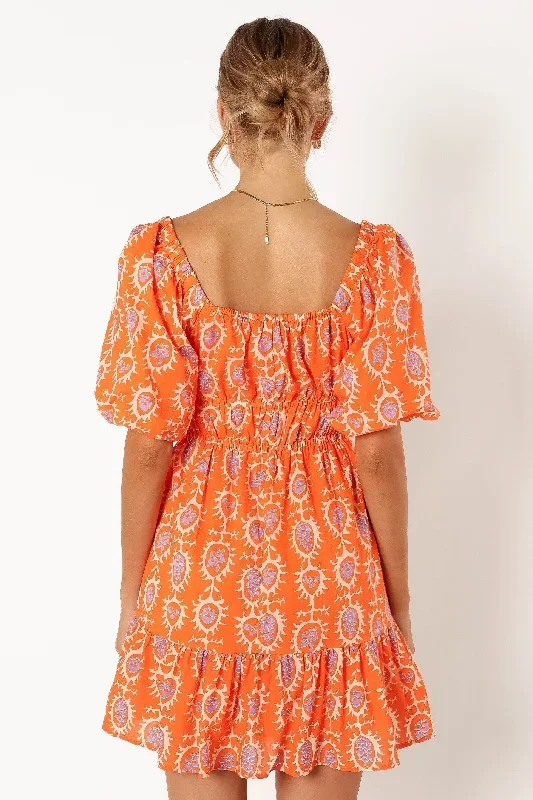 carmen-off-shoulder-mini-dress-orange-print