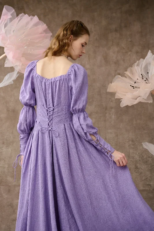 corset-linen-dress-in-lavender-regency-dress-medieval-linen-dress-maxi-linen-dress-fit-and-flared-dress-linennaive