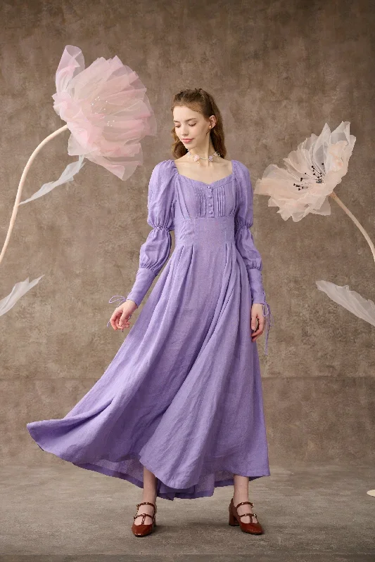 corset-linen-dress-in-lavender-regency-dress-medieval-linen-dress-maxi-linen-dress-fit-and-flared-dress-linennaive