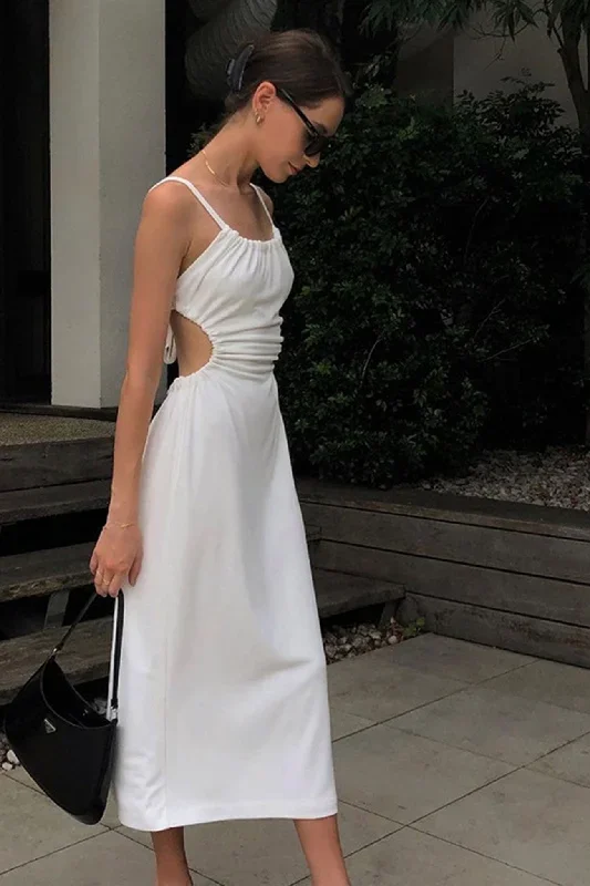 TastyHottie - Cut-out Backless Strappy White Dress