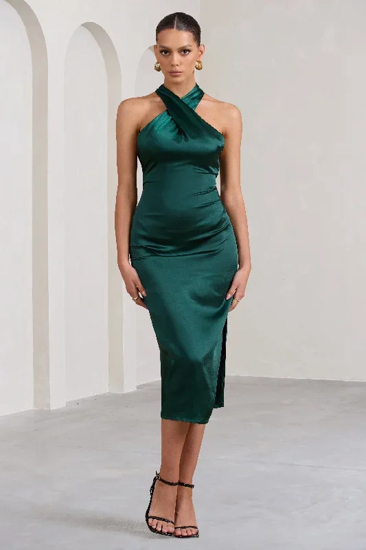 dazzling-bottle-green-cross-over-halter-neck-midi-dress-cl127233047