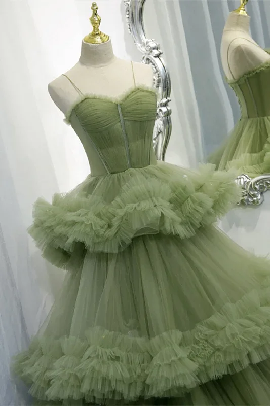 elegant-straps-pleated-green-tiered-tulle-formal-dress