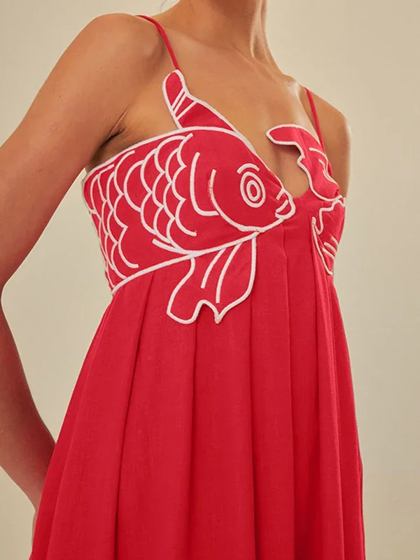 embroidered-fish-spaghetti-strap-midi-dress