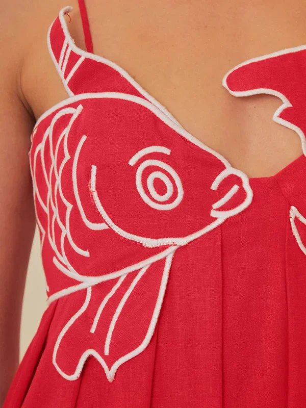 embroidered-fish-spaghetti-strap-midi-dress