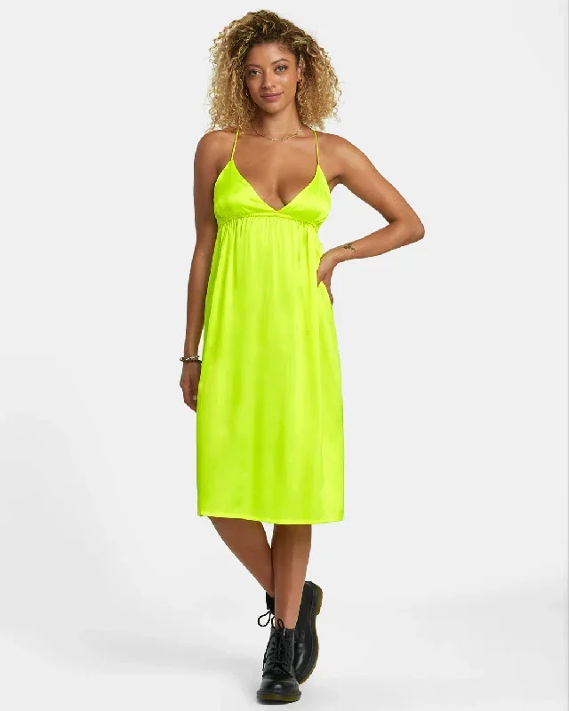 Faded Midi Dress - Neon Yellow