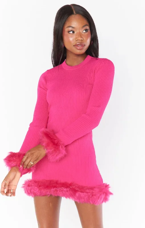 fran-mini-dress-hot-pink-knit-with-faux-fur