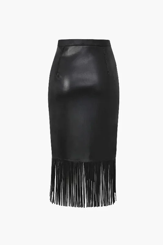 fringe-hem-faux-leather-midi-skirt