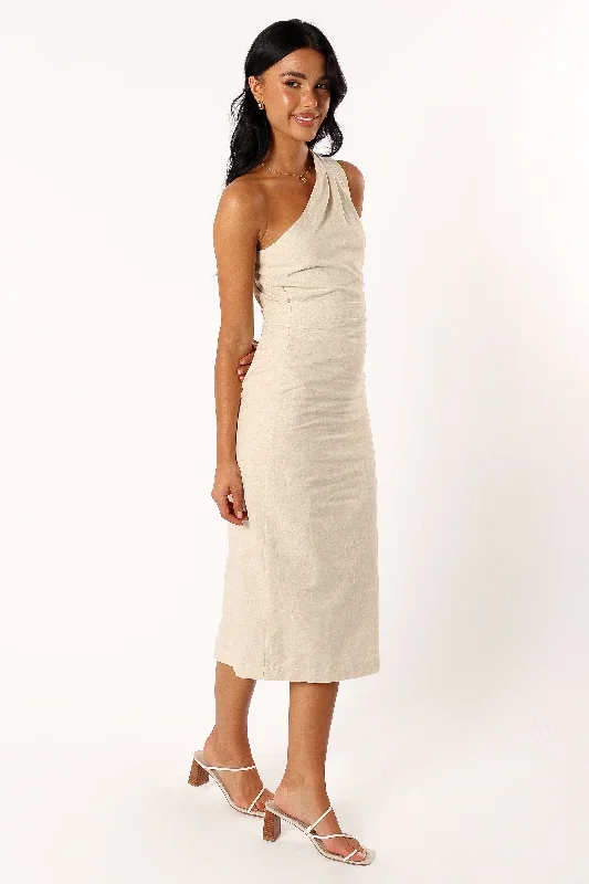 gibson-one-shoulder-midi-dress-oatmeal