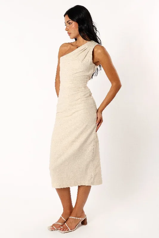 gibson-one-shoulder-midi-dress-oatmeal