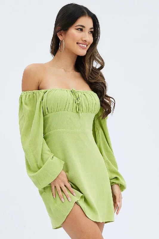 green-mini-dress-ruched-bust-long-sleeve-dd3054-35pb-2