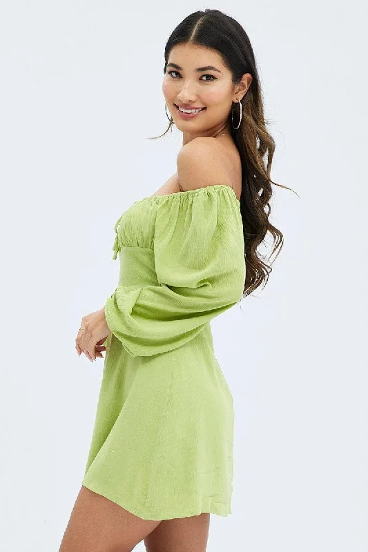 green-mini-dress-ruched-bust-long-sleeve-dd3054-35pb-2