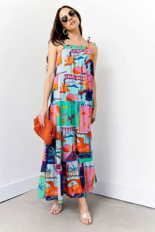 Gwen Printed Tiered Maxi Dress