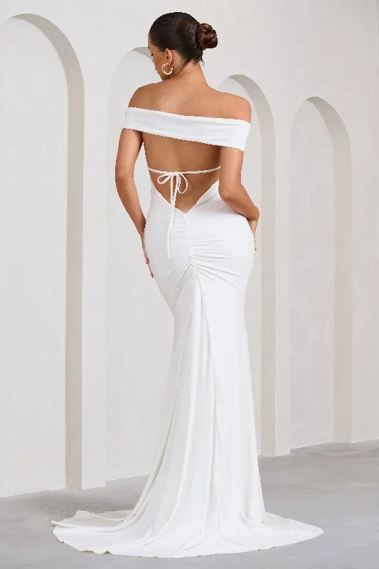 harmony-white-ruched-bardot-split-fishtail-maxi-dress-cl129352005