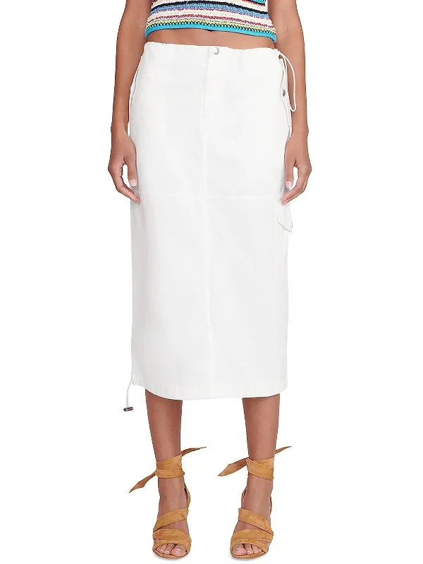 Justine Womens Utility Cotton Midi Skirt