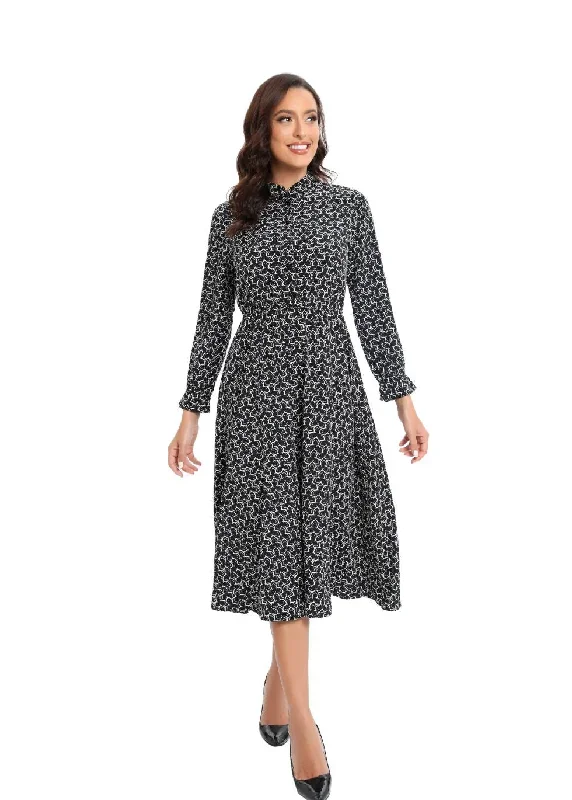 long-sleeve-modern-print-modest-midi-dress