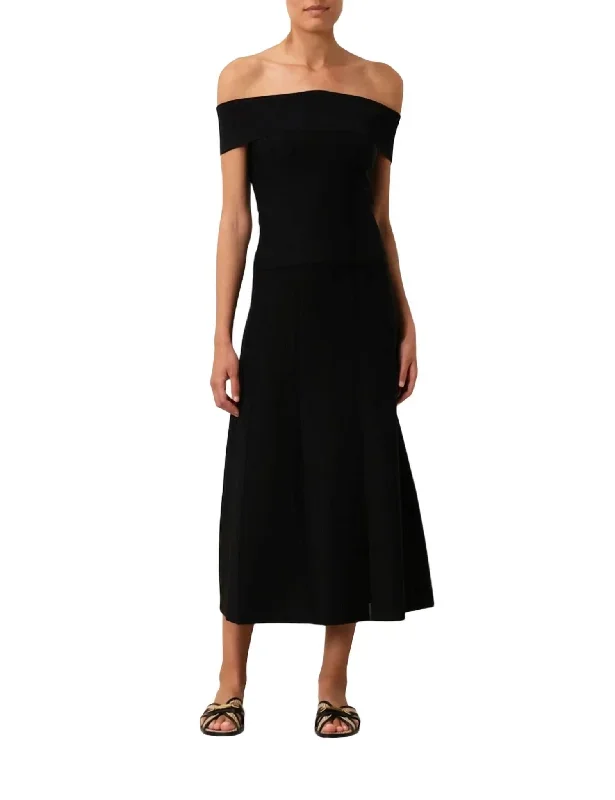 Matchmaker Knit Panelled Skirt In Black