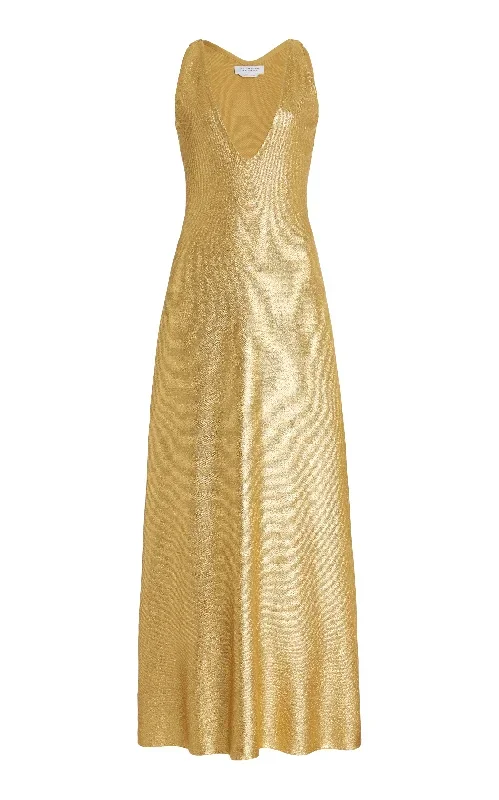 Melitta Knit Dress in Gold Merino Wool