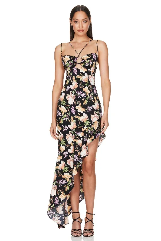 BUY IT NOOKIE Simone Frill Maxi (Black Floral)