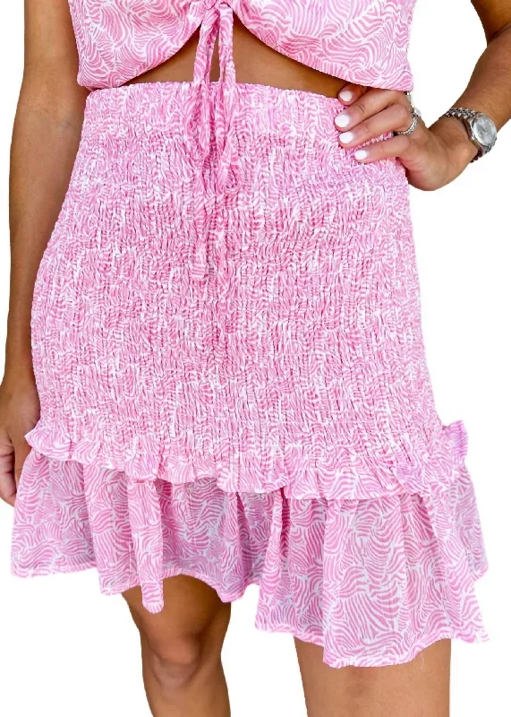 Pattern Smock Skirt In Pink