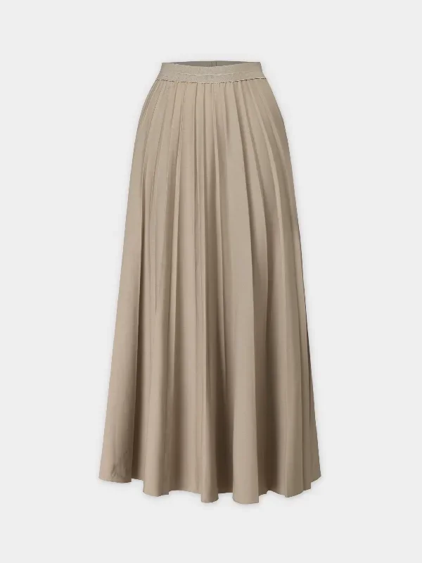 Pleated Skirt 37""-Medium Tan