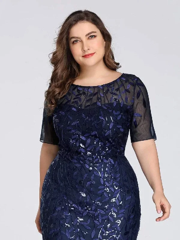 plus-size-floral-sequin-print-fishtail-tulle-dresses-ezp7707