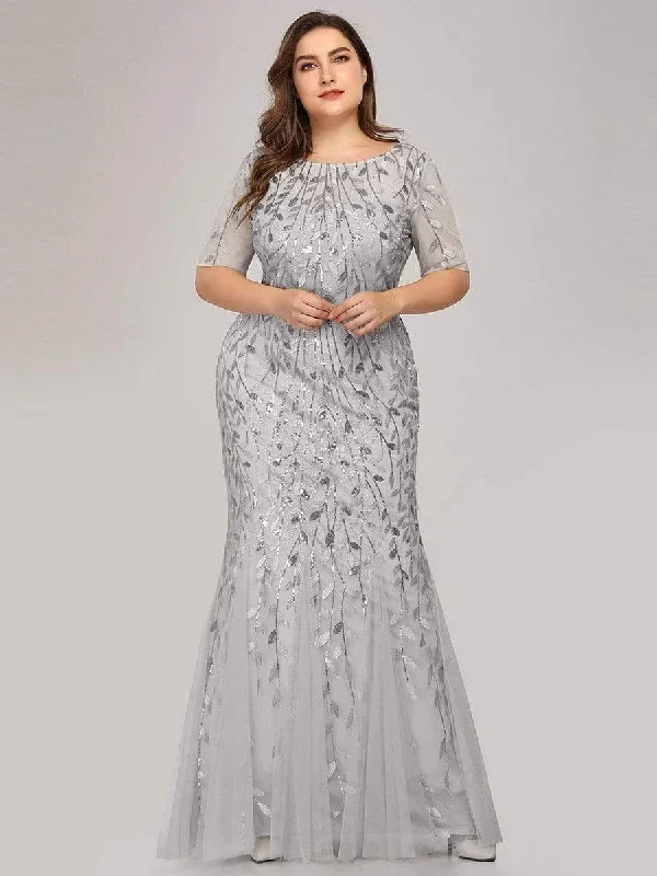 plus-size-floral-sequin-print-fishtail-tulle-dresses-ezp7707