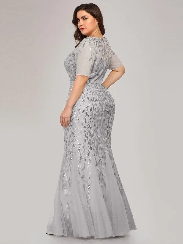 plus-size-floral-sequin-print-fishtail-tulle-dresses-ezp7707