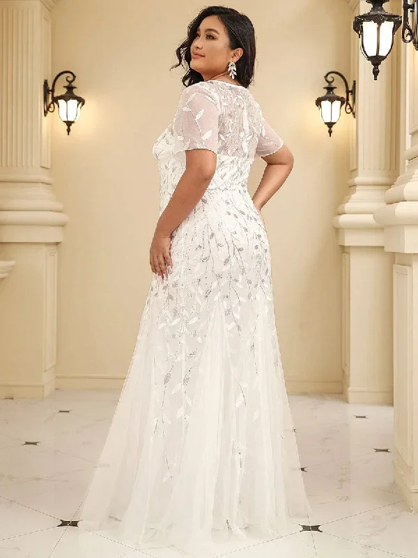 plus-size-floral-sequin-print-fishtail-tulle-dresses-ezp7707