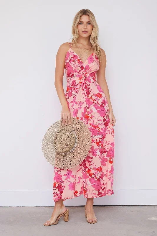 SALE - Rosie Floral Twist Detail Maxi Dress