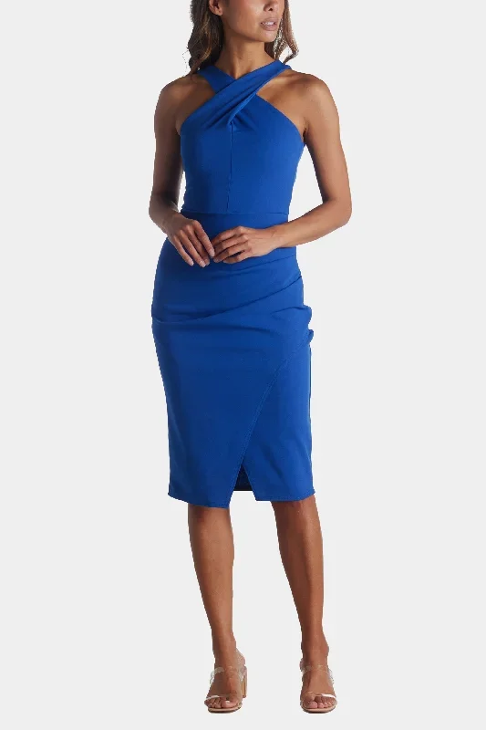 Scuba Crepe High Neck Midi