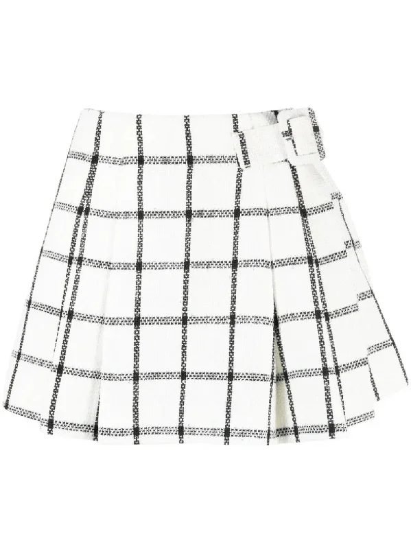 Cream Check Skort